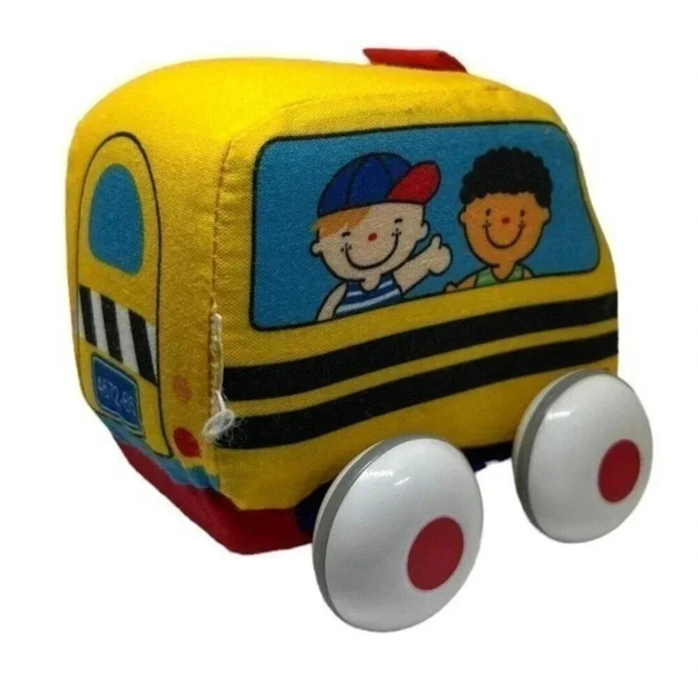 Melissa & Doug K's Kids Pull-Back Town Vehicles Soft Cloth Rolling Cars Cops Bus